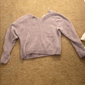 Pink Rose Light Gray Sweater